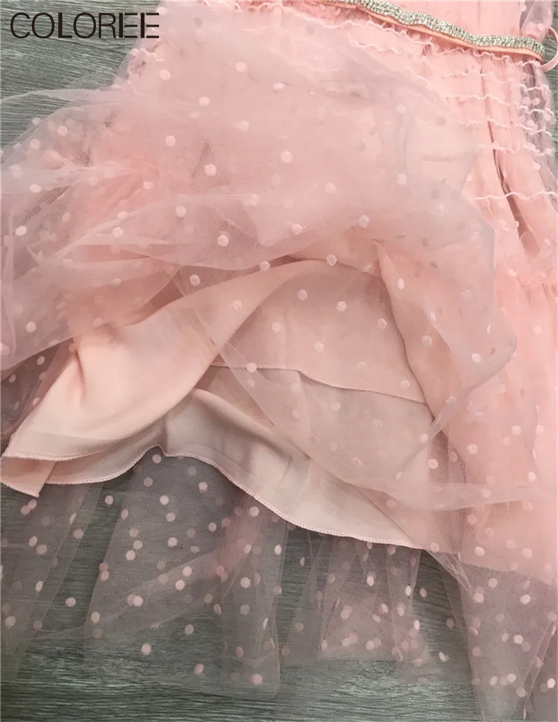 

Sweet Runway Designers Dress Women Summer Sexy V-neck Short Sleeve Mini Dresses 2021 Elegant Ruffles Mesh Vestidos