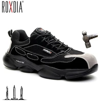 roxdia brand lightweight steel toecap men safety shoes women work outdoor breathable male female shoes plus size 36 46 rxm648