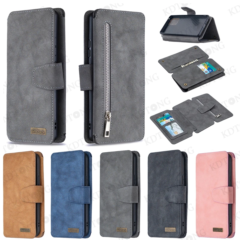 

Luxury Zipper Wallet Case For Samsung Galaxy A91 A81 A71 A70 A51 A50 A41 A40 A31 A30 A21 A20 A11 A10 with Card Slot Back Cover