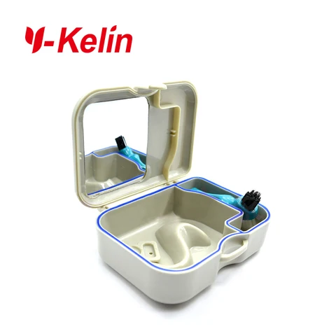 Y-Kelin Комплект контейнер для зубного протеза Высокого класса для хранения протеза коробка с зеркалом и зубная щетка с бесплатным протезом планшета