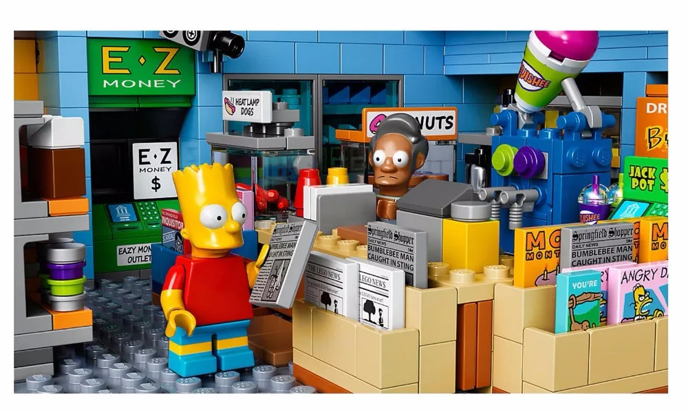 16004 Kwik-E-Mart классические Мультяшные фильмы строительные блоки 2232 шт Кирпичи Игрушки совместимы с 71016 подарок для детей