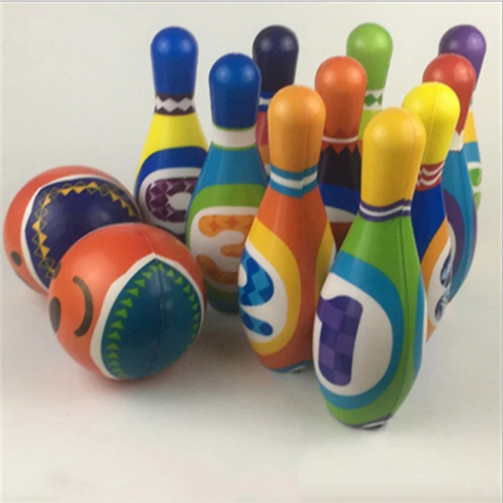 

10 2 Balls Bowling Play Sets Indoor Outdoor Sports Bowling Games Bowling for Children Kids (Multicolor)