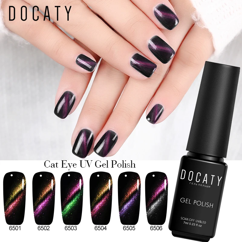 Docaty маникюрный набор 6 цветов серия кошачьи глаза Гель-лак для ногтей Магнитный отмачиваемый гель УФ Профессиональный праймер для ногтей