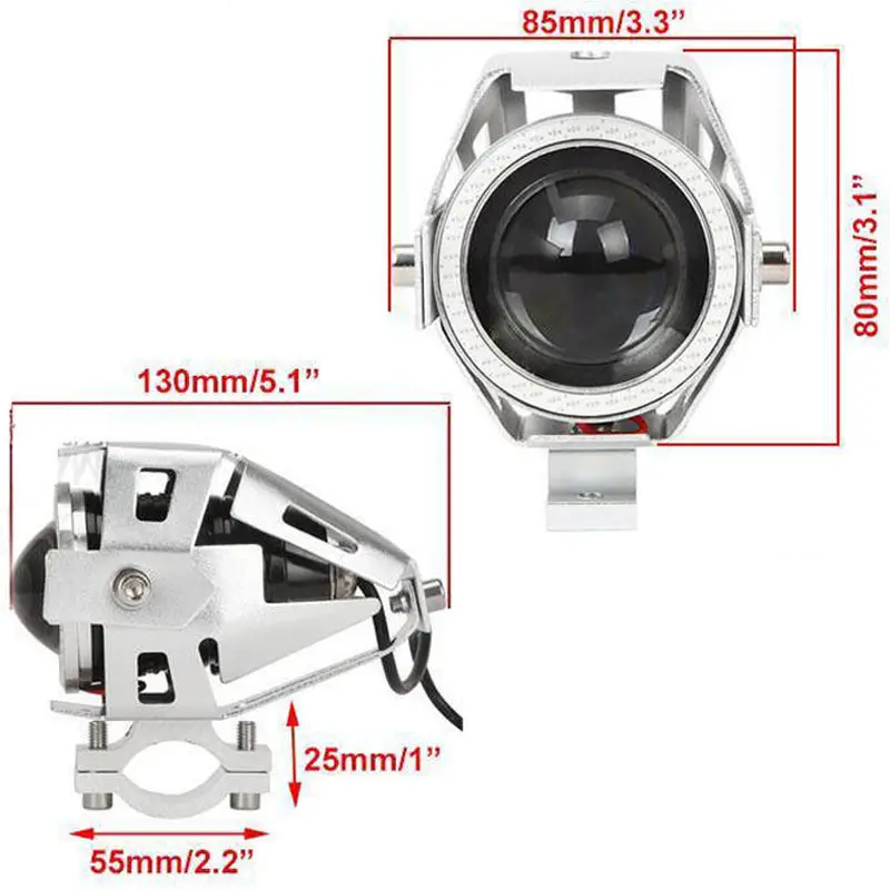 2 шт. светодиодный противотуманный фонарь для мотоцикла с 1 переключателем в