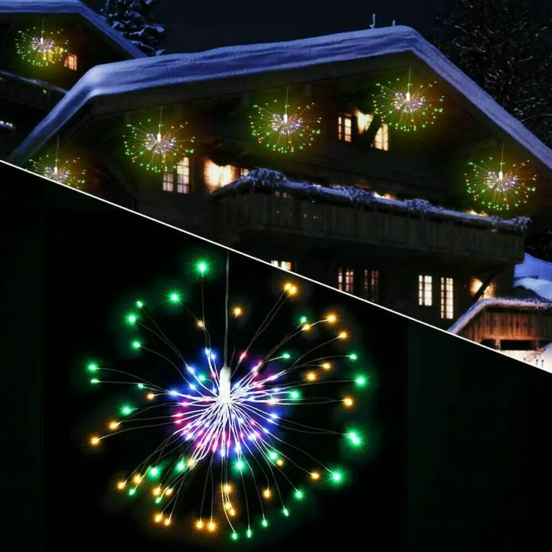 

LED Copper Solar Power Fireworks Lights Outdoor Courtyard Decorative Lights Christmas Day Home Decorative Hanging String lights