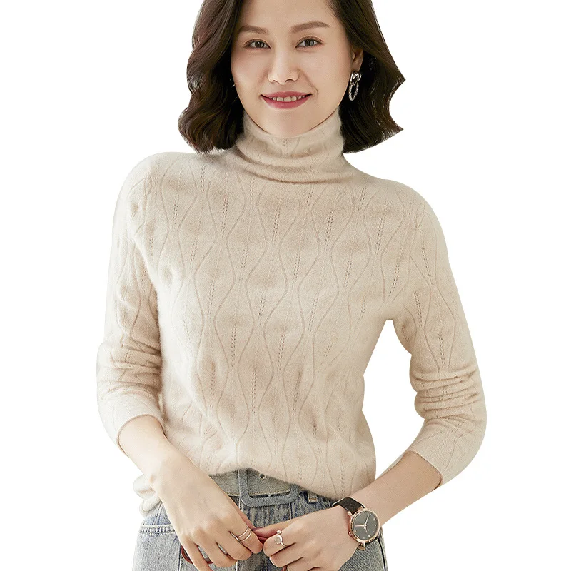 

Женский свитер с высоким воротом, большие размеры, шерсть, длинный рукав, женский свитер, женский свитер, зимние теплые кашемировые пуловеры...