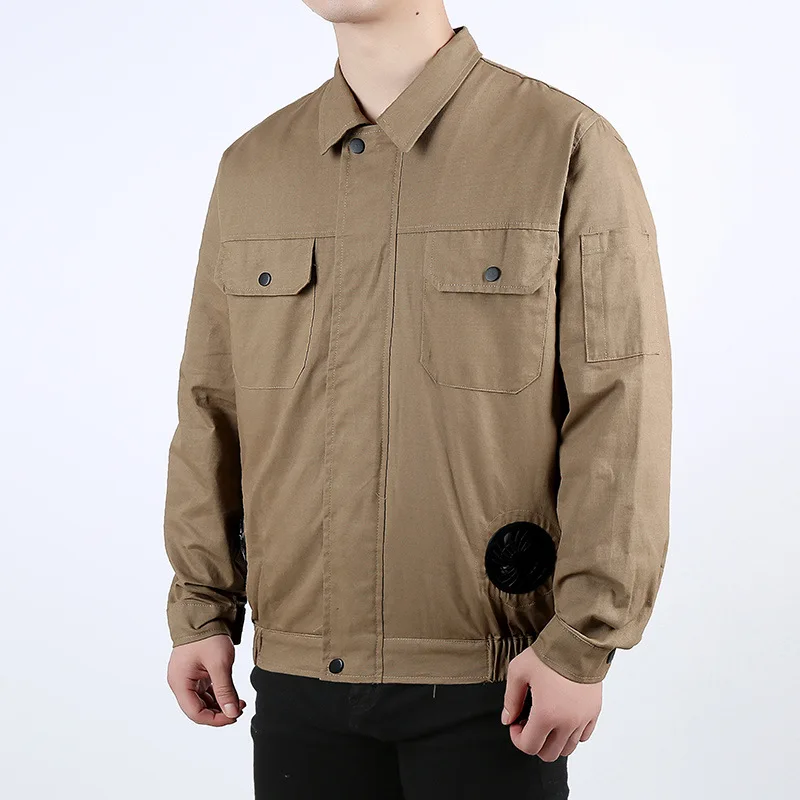 

PARATAGO New Summer Fan Cooling Jacket Men Air Conditioning Clothing USB 4 Fans Military Camo Hunting Fishing Cool Coat PC132