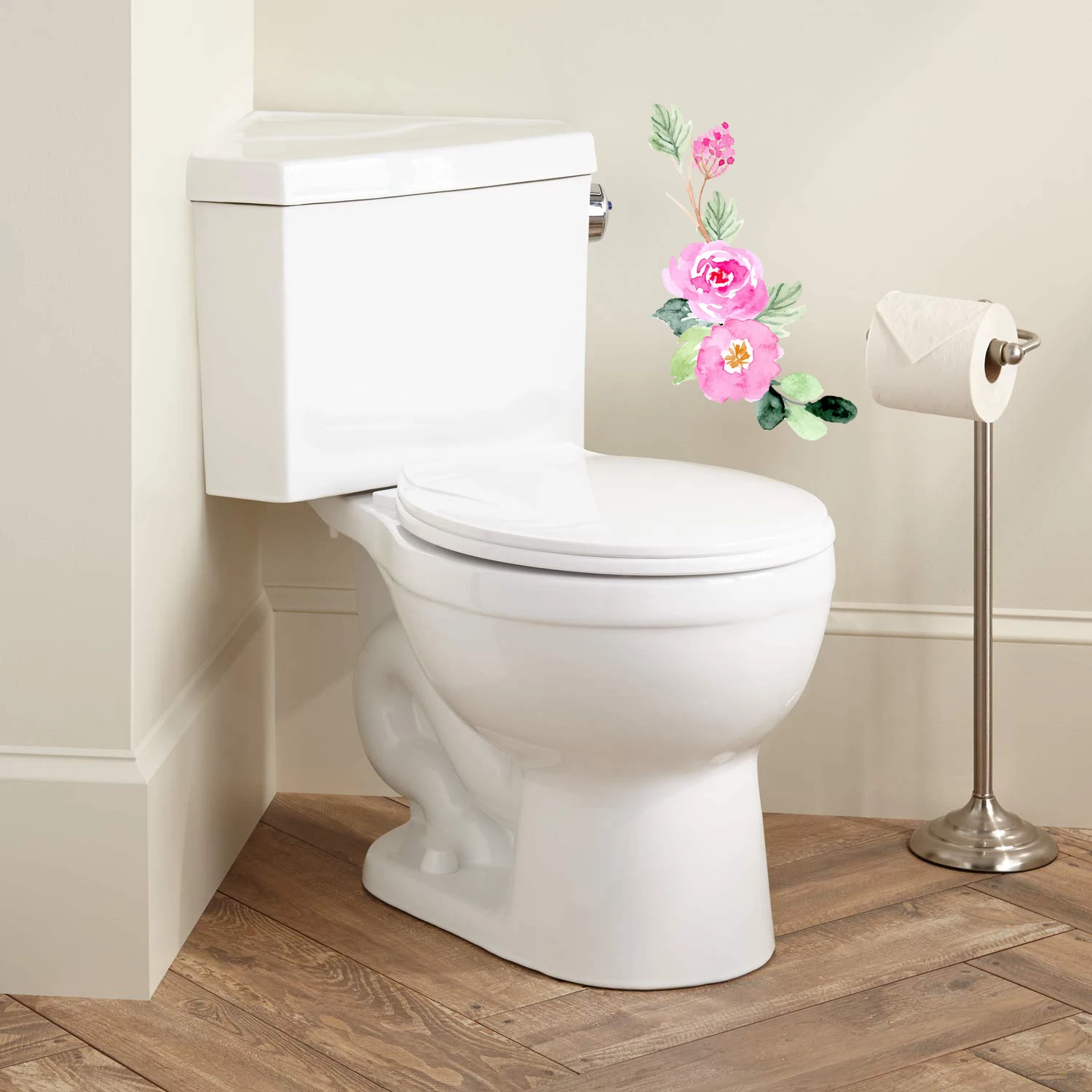 Три Ratels QCF22 пресноводный лес ручная роспись растение розовый цветок девушка