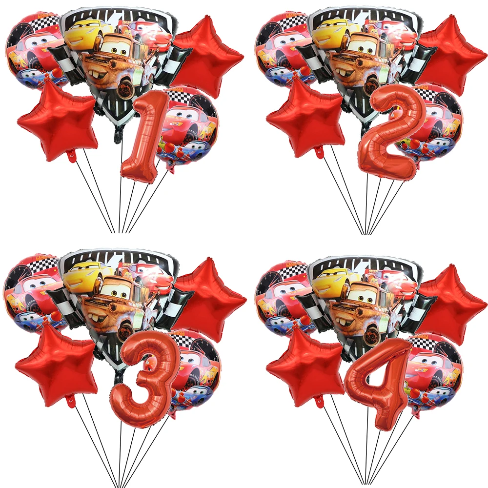 

6 шт., фольгированные воздушные шары Mcqueen, 18 дюймов