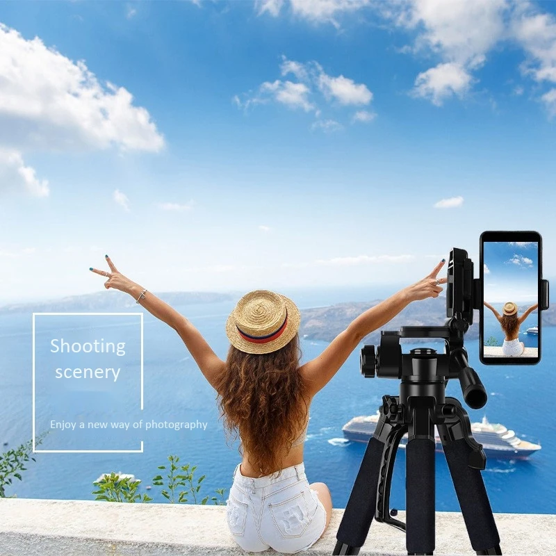 

Professional Camera Tripod Stand Travel Aluminum with Phone Holder for Dslr Slr Cameras iPhone Android Phone