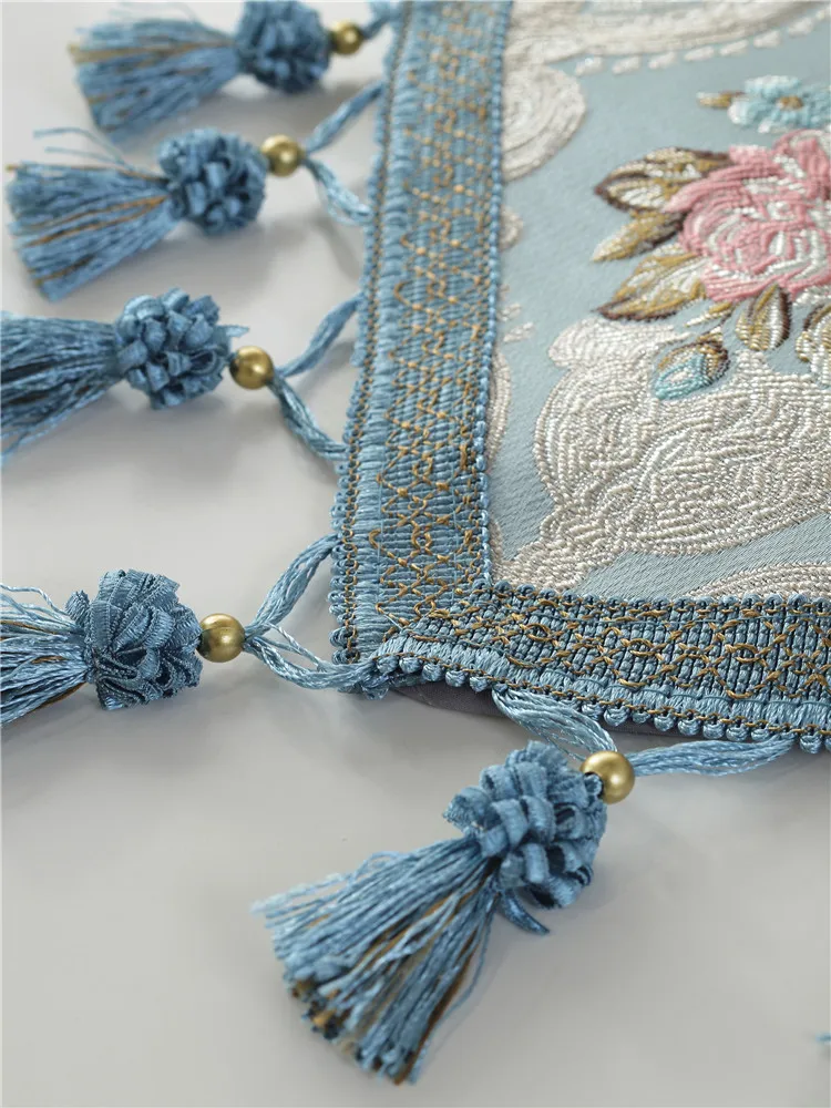 Роскошная кружевная скатерть с вышивкой покрытие для стула мягкая качественная