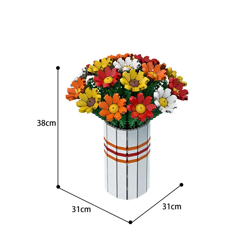 

1963Pcs MOC-60822 Flowers Bouquet Bricks Small Particle DIY Building Blocks Kit Gift (Licensed And Designed By Ben_Stephenson)