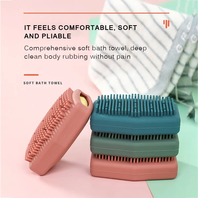 1 шт. силиконовая щетка для массажа кожи|Банные щетки губки и скребки| |