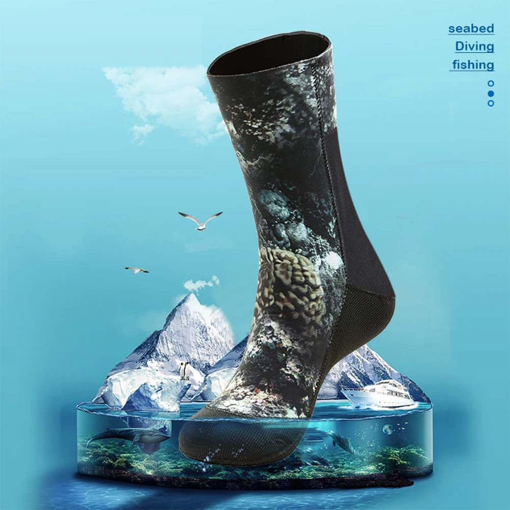 

5MM Neoprene diving socks camouflage beach socks diving socks to prevent scratches scuba diving warm snorkeling socks