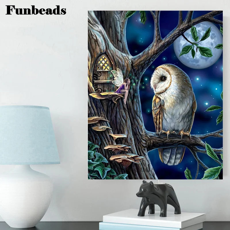 

5D алмазная живопись, сова, животные, квадратные, круглые, Новое поступление, алмазная вышивка, Алмазная мозаика, Луна, подарок ручной работы ...