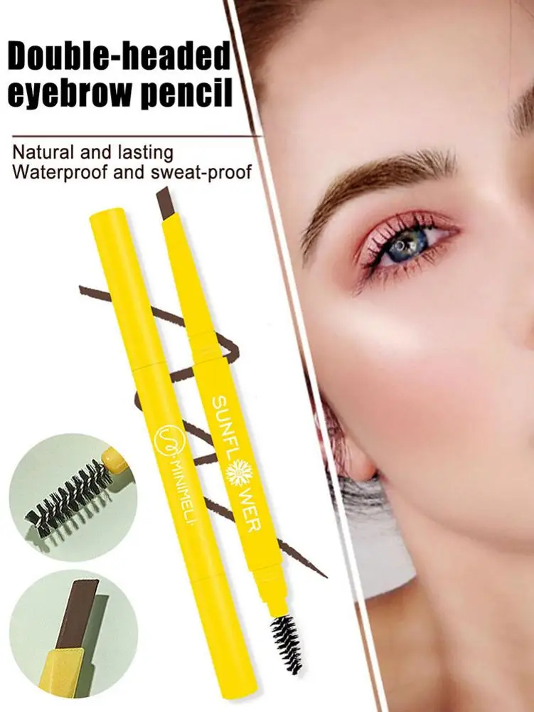 

Карандаш для бровей двухсторонний карандаш для бровей долговечный Водостойкий карандаш для бровей вращающийся карандаш для макияжа черны...