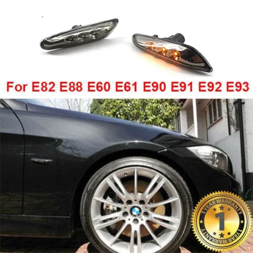 

Hot New 2 Pcs Auto Car LED Side Marker Lights Bulb Lamp Turn Signal Lights Indicator For BMW E82 E60 E90