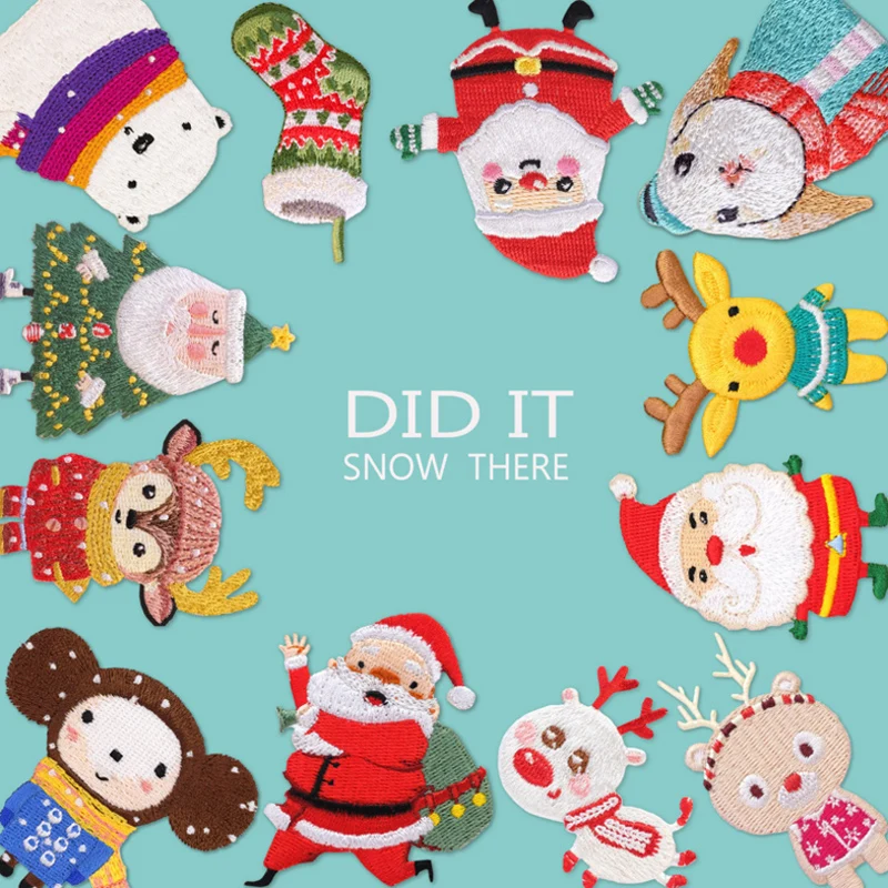 

Аксессуары ручной работы, вышитая ткань, значки, одежда, сумки, блокноты, украшения, рождественские нашивки для одежды