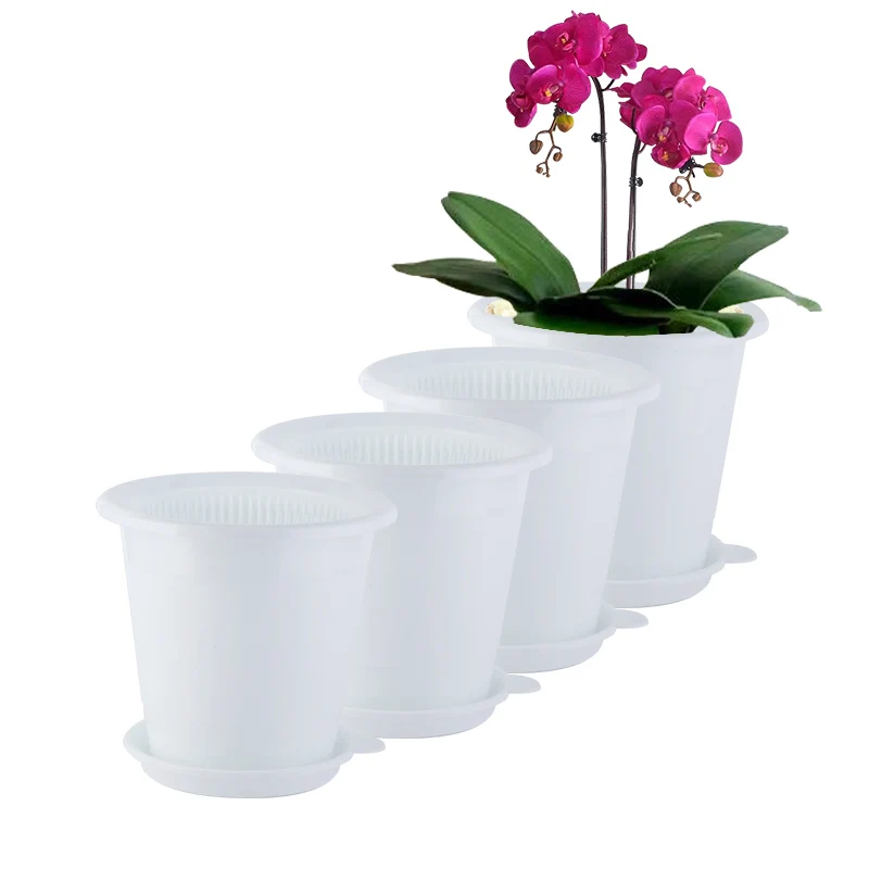 Meshpot Flower Pot Double Layer Planter for Orchid Succulent Africa Violet Home Plants Decoration  4 Pack