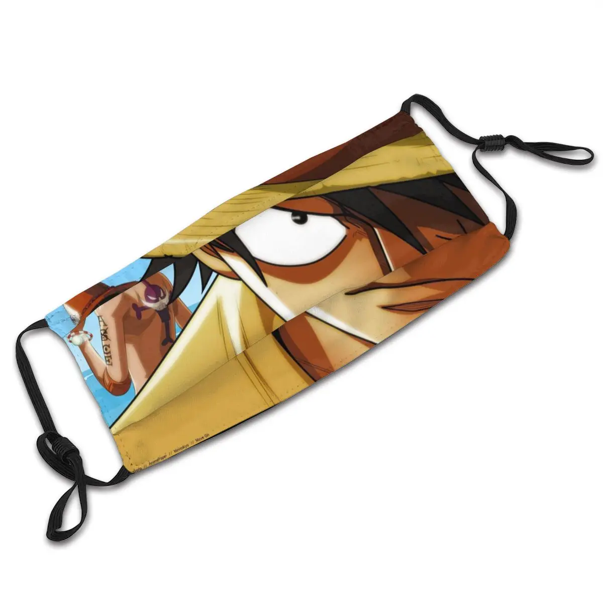 

OP One Piece Luffy Ace Reusable Face Mask With Replaceable Filters Anti-Bacterial Protection Cover Respirator Muffle