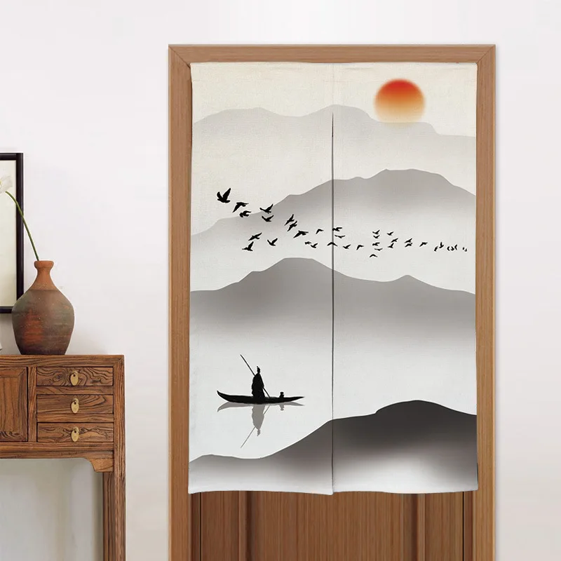 Китайская дверная занавеска с ландшафтом для дома спальни туалета кухни