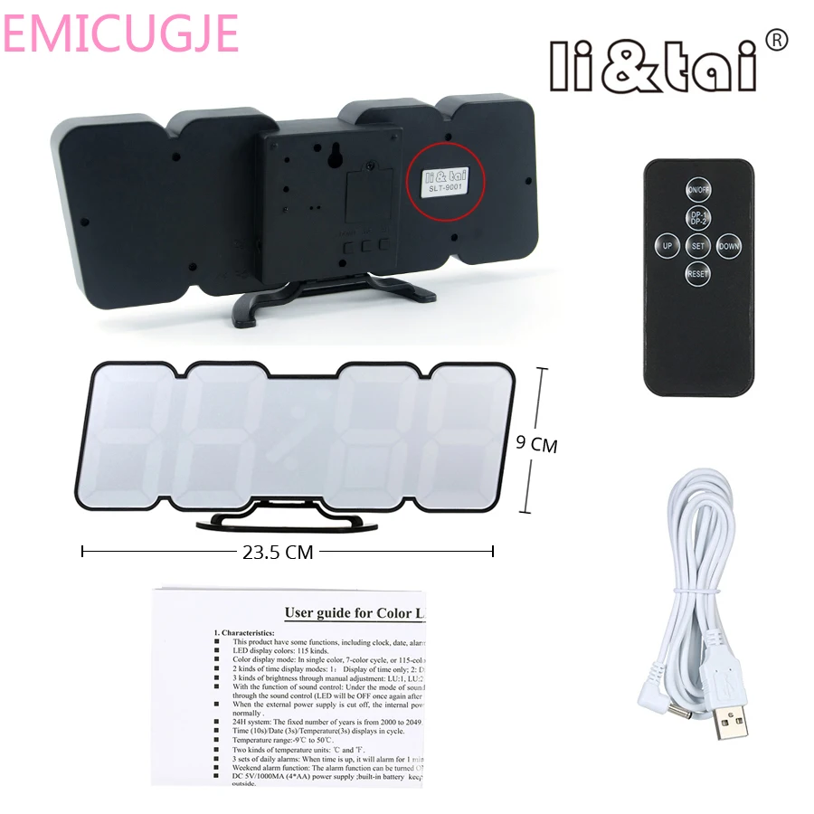 Настольный Будильник показывает время температуры цифровой с дистанционным