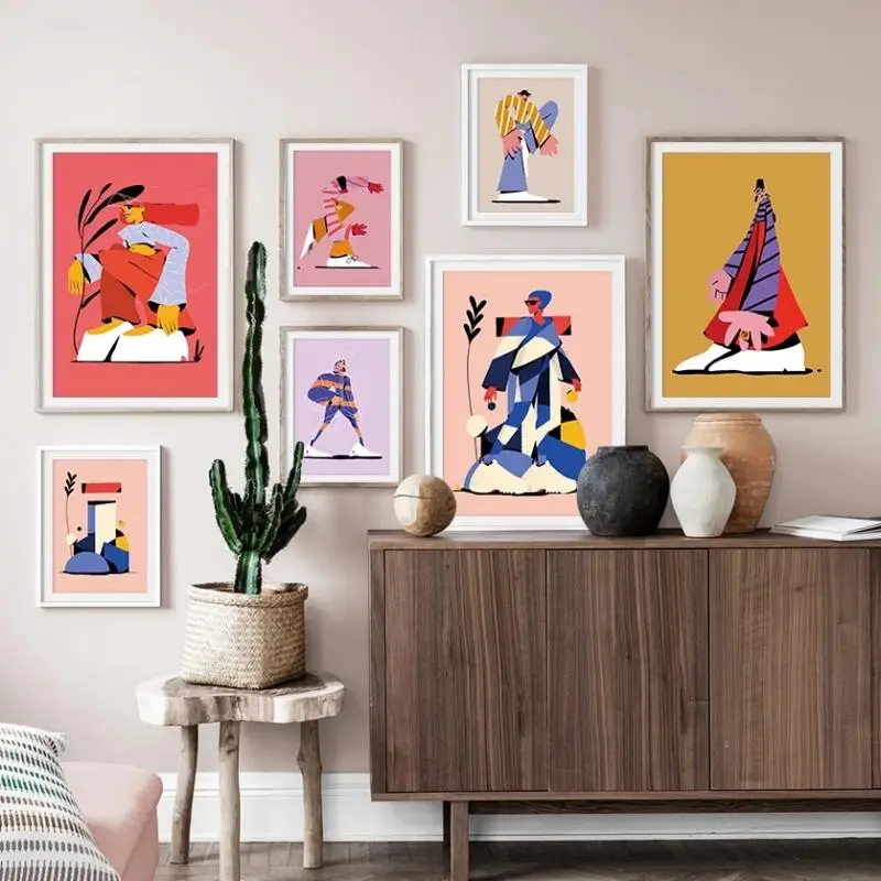 

Abstract Fashion Figure Colorful Wall Art Canvas Painting Modern Nordic Posters And Prints Creative Home Decor For Living Room