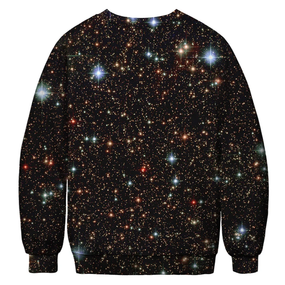 

Halloween Christmas Clown Santa Print Elastic Turtleneck Round Neck Top Long Sleeve Casual Loose Male Female Sweatshirt