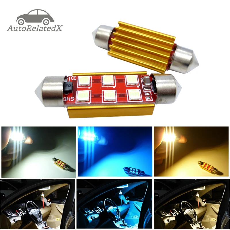 2x Festoon CANBUS 31 мм 36 39 41 C5W led безотказный 3030 SMD Внутреннее чтение белые холодные синие