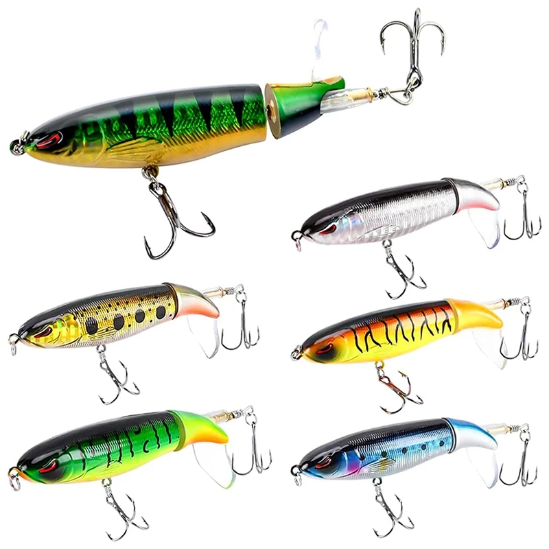 

6 шт., рыболовные приманки для окуня, с плавающим спиннером