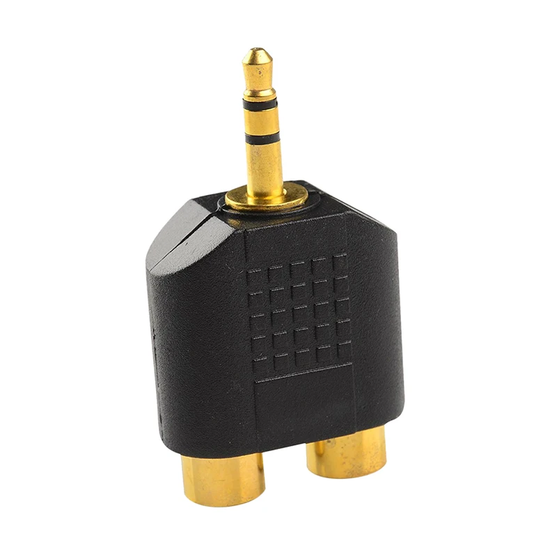 3 5 мм стерео RCA сплиттер разъем папа к 2 мама аудио адаптер для компьютера динамика