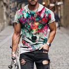 Летняя футболка с изображением животного Футболка свободного кроя Веселая Футболка 3D-printed harajuku футболка, футболка для мальчиков с надписью одежда для хип-хопа