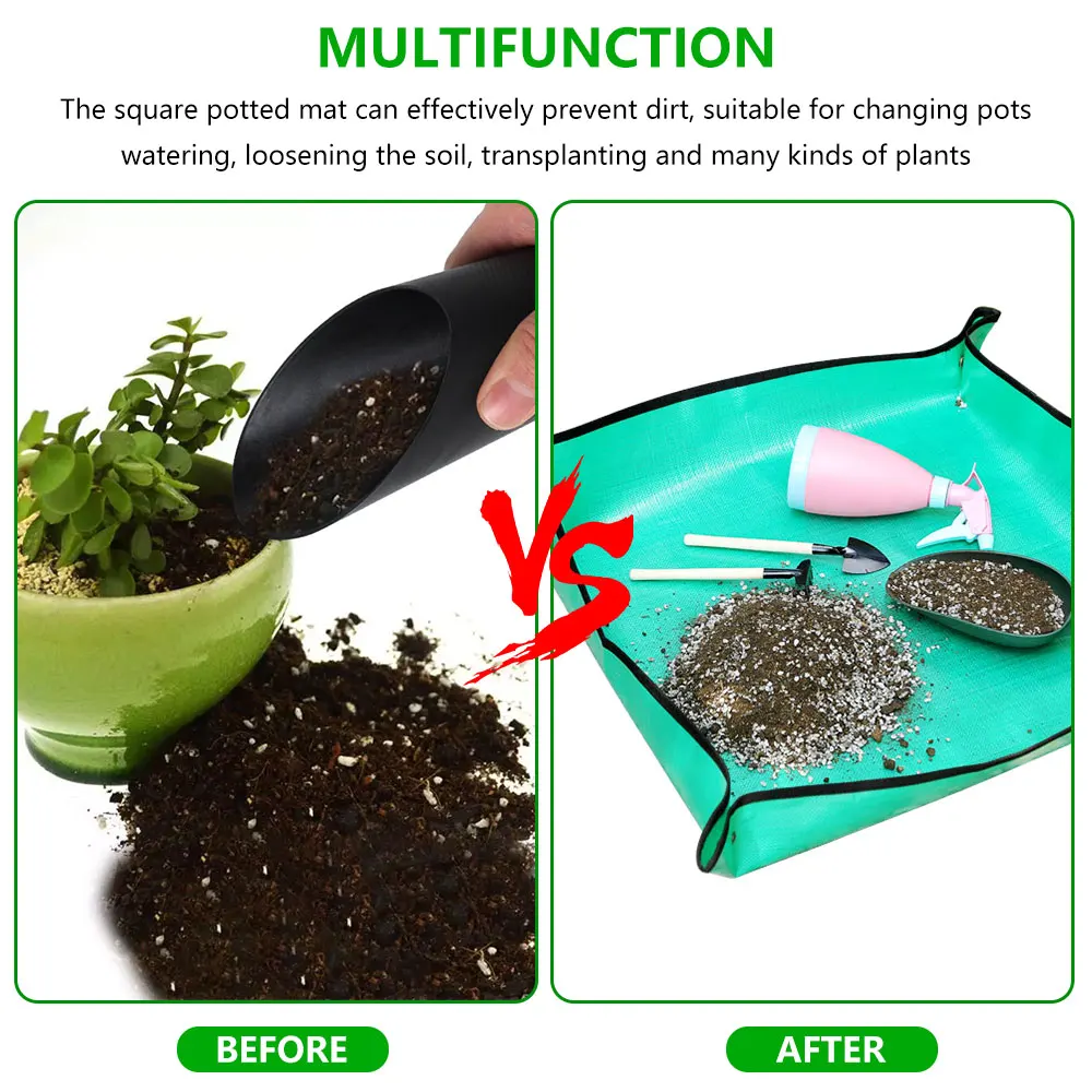 

50/75/100CM PE/PVC Planting Mat Flower Pot Gardening Potting Mats Reusable Waterproof Transplanting Plant Pad Foldable Plant Pot