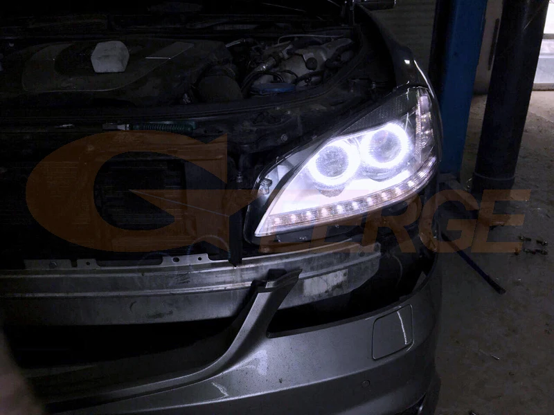 Для Mercedes Benz S Class W221 2010 2011 2012 2013 facelift ультра яркий COB led Ангельские Глазки набор