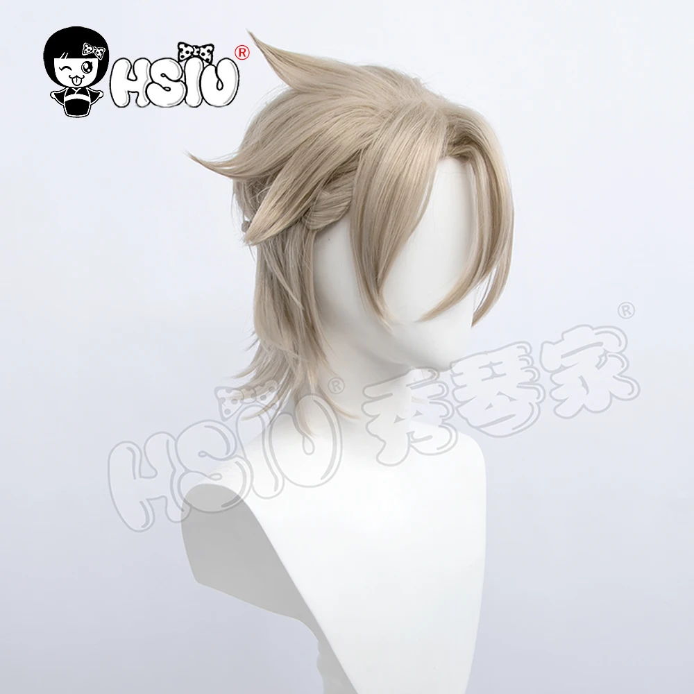 

Albedo cosplay wig game Genshin Impact cosplay HSIU Light linen short hair Free gift Brand wig Cap