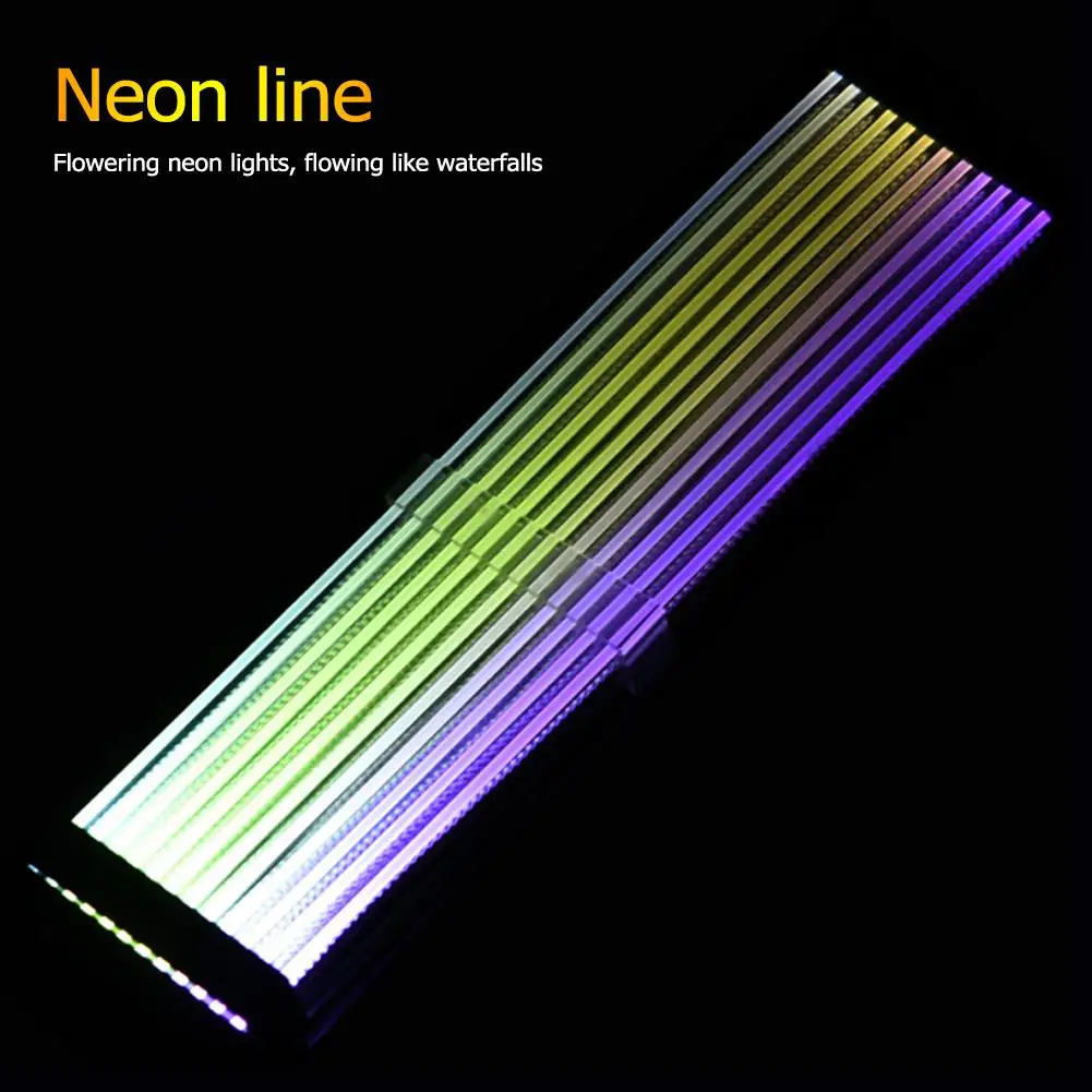 

Colorful Neon RGB PSU Line 24Pin 24 Copper Power Extension Adapter Cable For Computer Case E-ATX ATX Micro ATX Motherboard