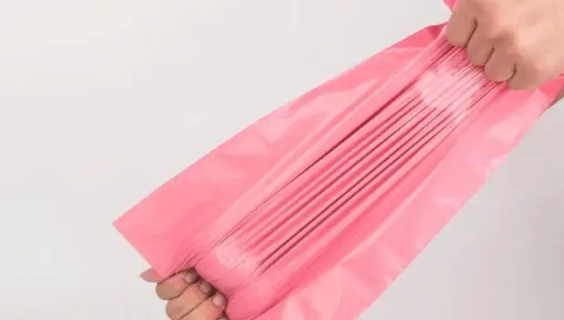 100 шт./лот розовые полупрозрачные сумки для курьерской упаковки утолщенная сумка