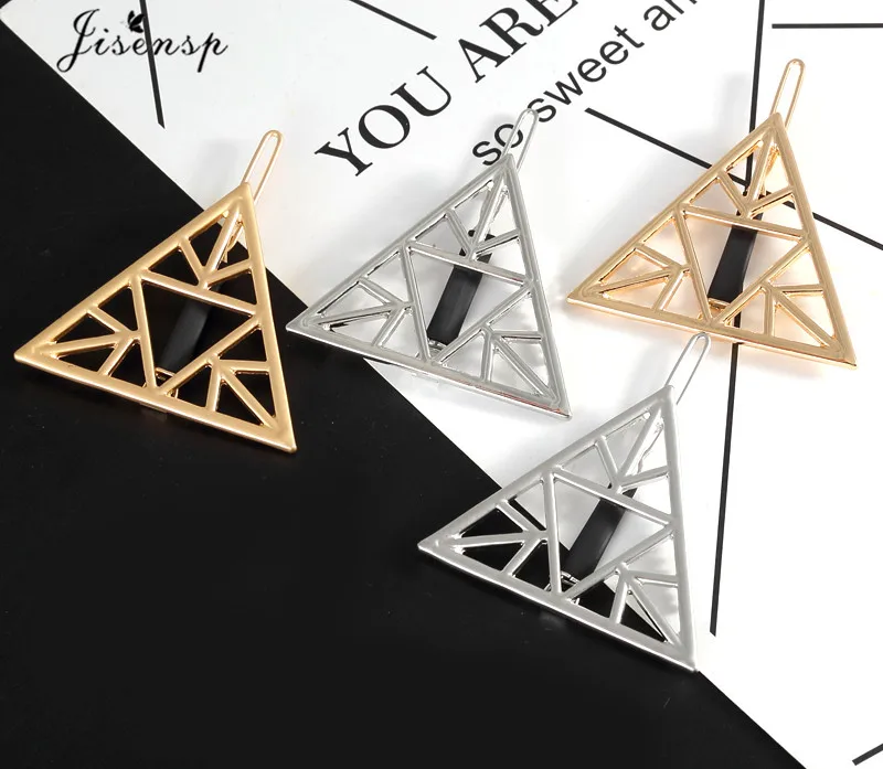 Jisensp Fashion Women Girls Hairpins Geometric Origami Triangle Hair Clip Delicate Pin Decorations Jewelry Accessories | Украшения и