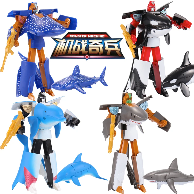 Робот робот трансформация морской жизни Кит дельфин великая белая акула