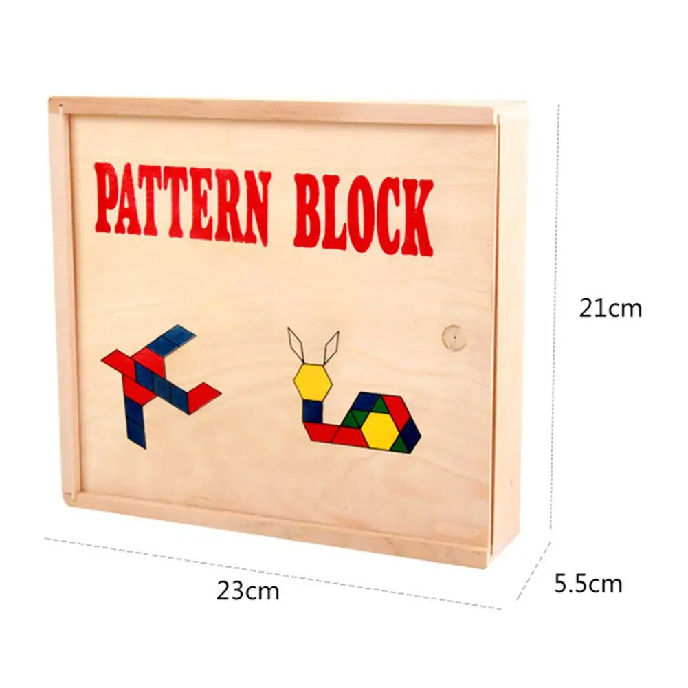 

1 Set Kids Pattern Blocks Variety Building Blocks Geometric Puzzle Early Educational Montessori Tangram Toys