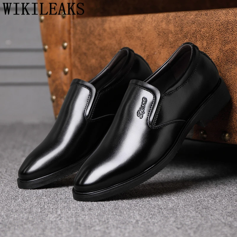 

Loafers Men Shoes Italian Luxury Business Shoes Men Oxford Leather Mens Party Shoes Fashion Sepatu Slip On Pria Sapatos Social