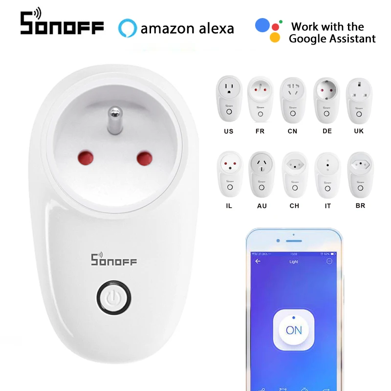 Горячая Sonoff вилка S26 WiFi умная розетка Тип F/E таймер EWelink управление приложением
