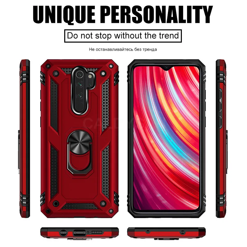 Роскошный бронированный металлический чехол с кольцом для телефона Xiaomi Redmi 7A Note 7