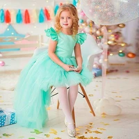 hot sale mint aline toddler flower girl dresses ruffles cut out back princess communion birthday pageant robe de demoiselle