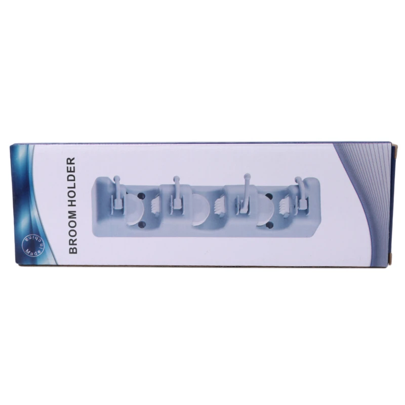 

1Pc Multifunctional 4Pcs Self-Adhesive Seamless Stickers Mop Rack Kitchen Broom Rack Kitchen Bathroom Hooks