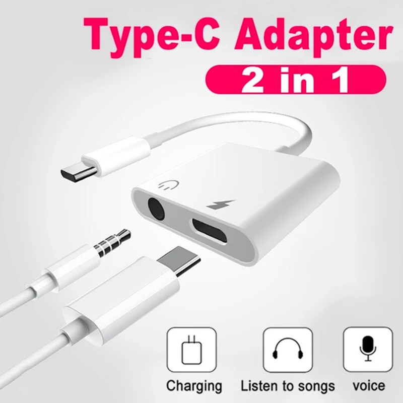 2 в 1 type C до 3 5 мм разъем для наушников кабели синхронизации данных USB IPad huawei Xiaomi Oppo