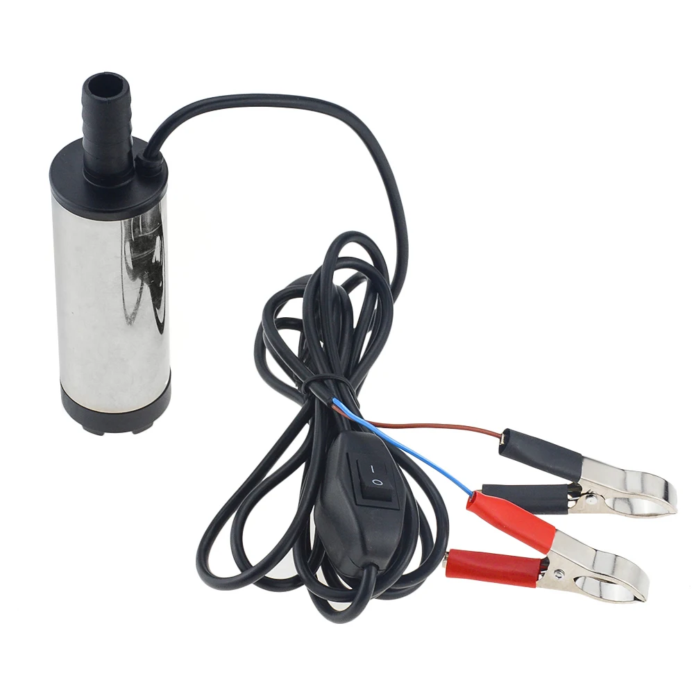 

Silvery Portable Mini 12V 24V DC Electric Submersible Pump For Pumping Diesel Oil Water Aluminum Alloy Shell Fuel Transfer Pump