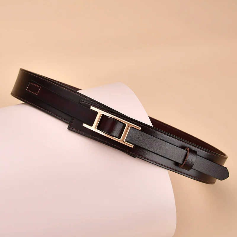 

2021 New Fashion Wide Cowskin Pu Genuine Leather Cummerbund Elastic Waist Belt Leather Pants Belts for Women Designer Belt