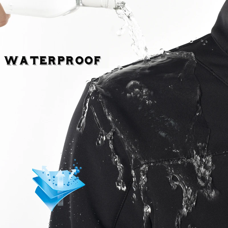 Men's Waterproof Hiking Jacket Suit Fleece Softshell Jacket and Pants Outdoor Trekking Camp Coat Set Pants Climb Skiing Trousers