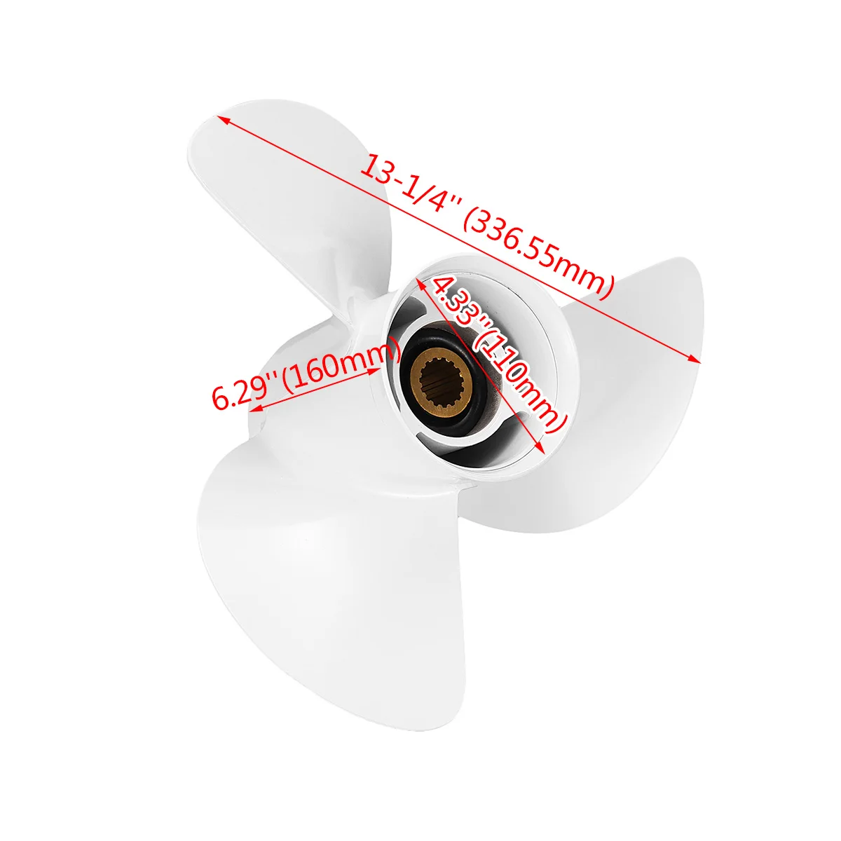

6E5-45945-01-EL Marine Boat Outboard Propeller 13 1/4 x 17 Aluminum Alloy for Yamaha/Mariner 60-115HP Accessory Set 3 Blades